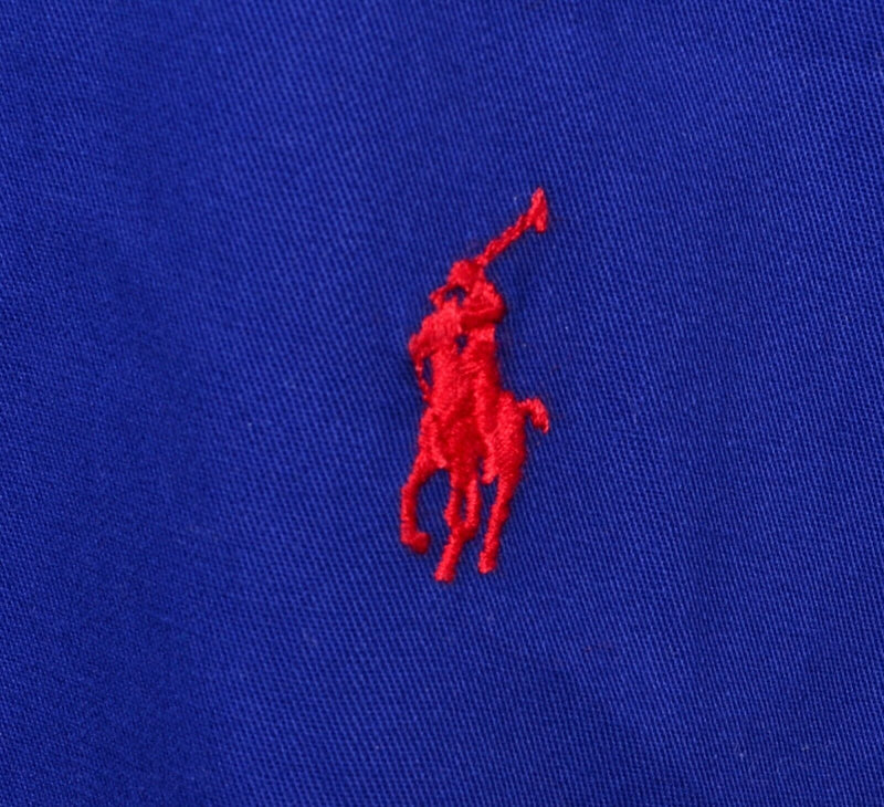 Polo Ralph Lauren Men's XL Solid Royal Blue "Blake" Red Pony Button-Down Shirt