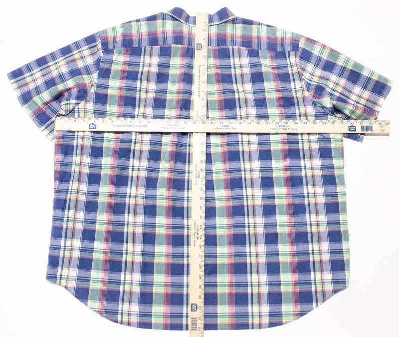 Polo Ralph Lauren 3XB Men's Shirt Button-Down Blue Multicolor Plaid Short Sleeve