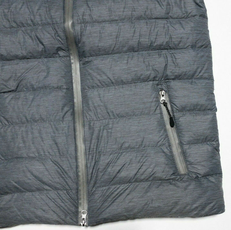 Saks Fifth Avenue Men's Medium Down Gray Full Zip Zip-In Hood Puffer Vest