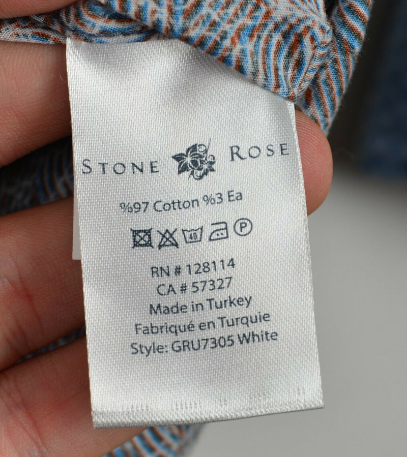 Stone Rose Men's Sz 4 Flip Cuff Multi-Color Swirl Floral Button-Front Shirt