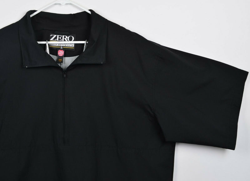 Zero Restriction Men's 2XL GORE WindStopper Golf Half-Zip Black Windshirt Jacket