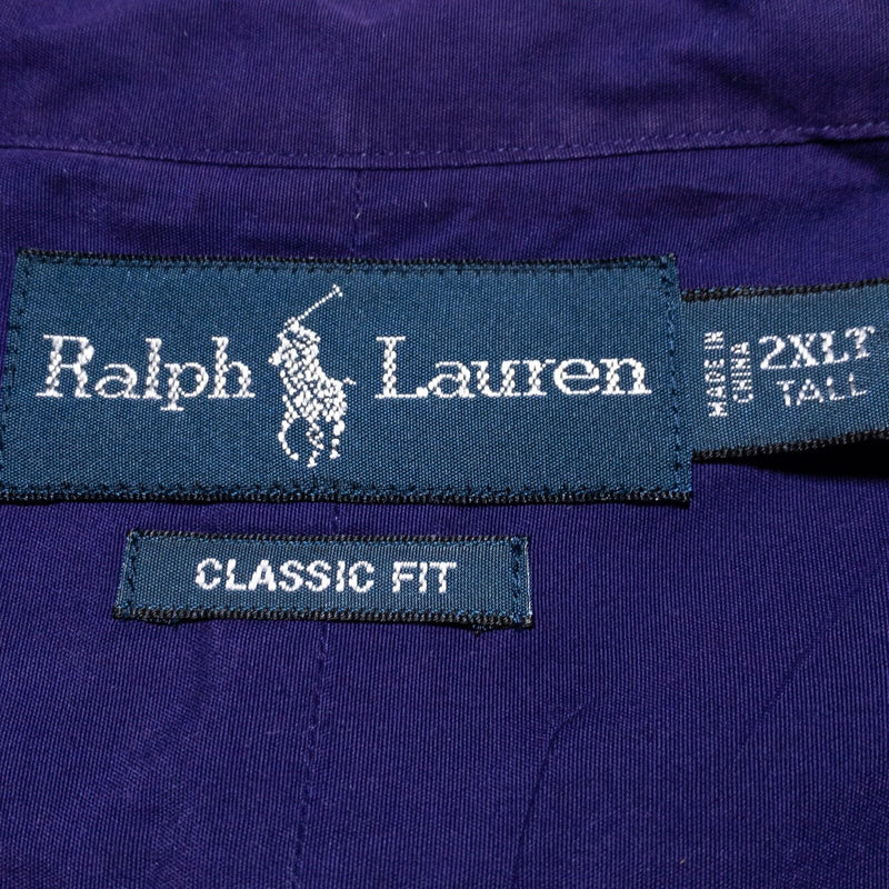 Polo Ralph Lauren Shirt Men's 2XLT Tall Long Sleeve Classic Fit Solid Purple