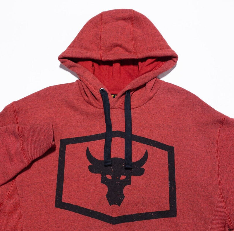 Under Armour Project Rock Hoodie Men's Small Pullover Sweatshirt Red Gym Fitness