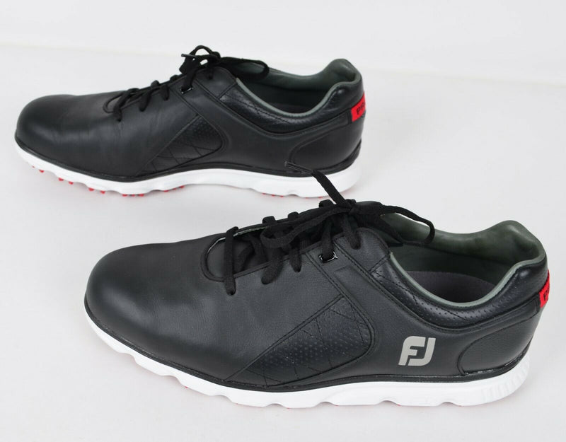 FootJoy Men's 11.5W Pro SL Spikeless Golf Shoes Black/Red 53594