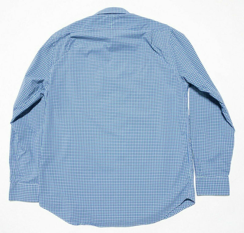 Polo Ralph Lauren Performance Shirt Large Men's Long Sleeve Blue Check Wicking