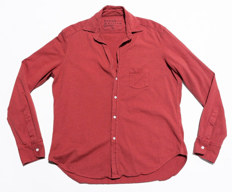 Frank & Eileen Shirt Women's XS Button-Front Long Sleeve Lab Eileen HJ Red