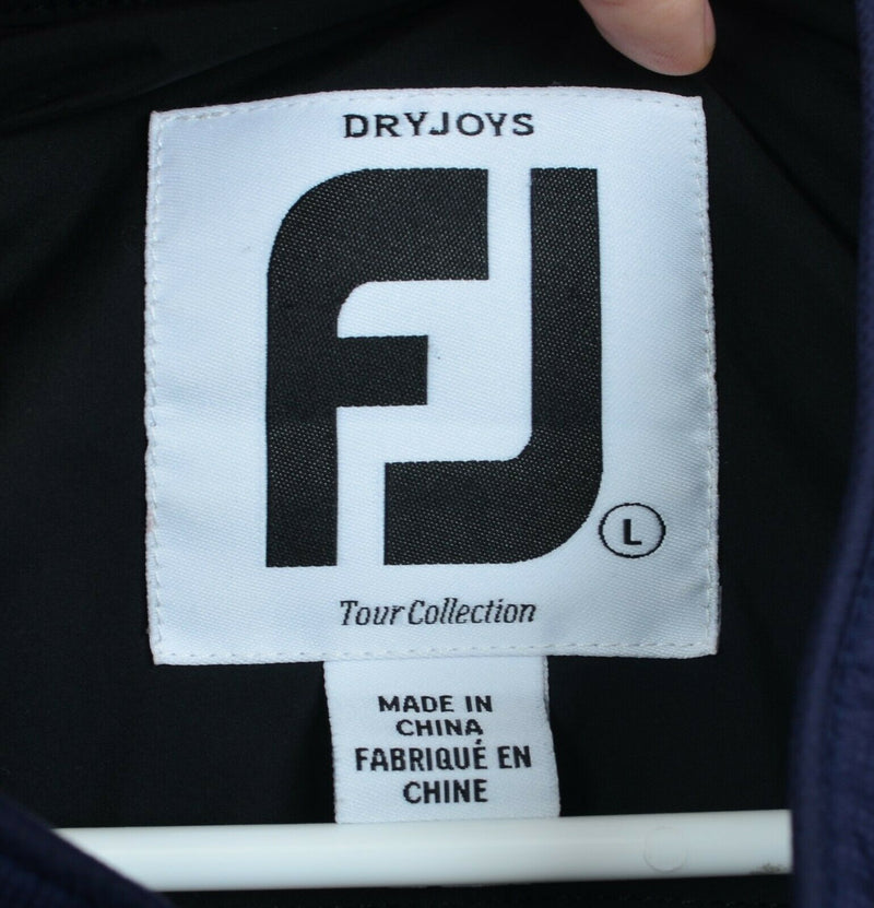 FootJoy Men's Sz Large DryJoys Tour Collection Navy Blue Full Zip Golf Jacket