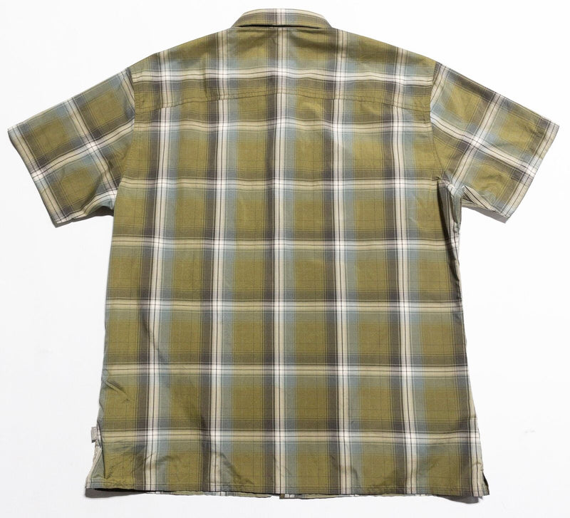 Kuhl Shirt Men's XL Button-Up Green Plaid Short Sleeve Wicking Outdoor Hiking