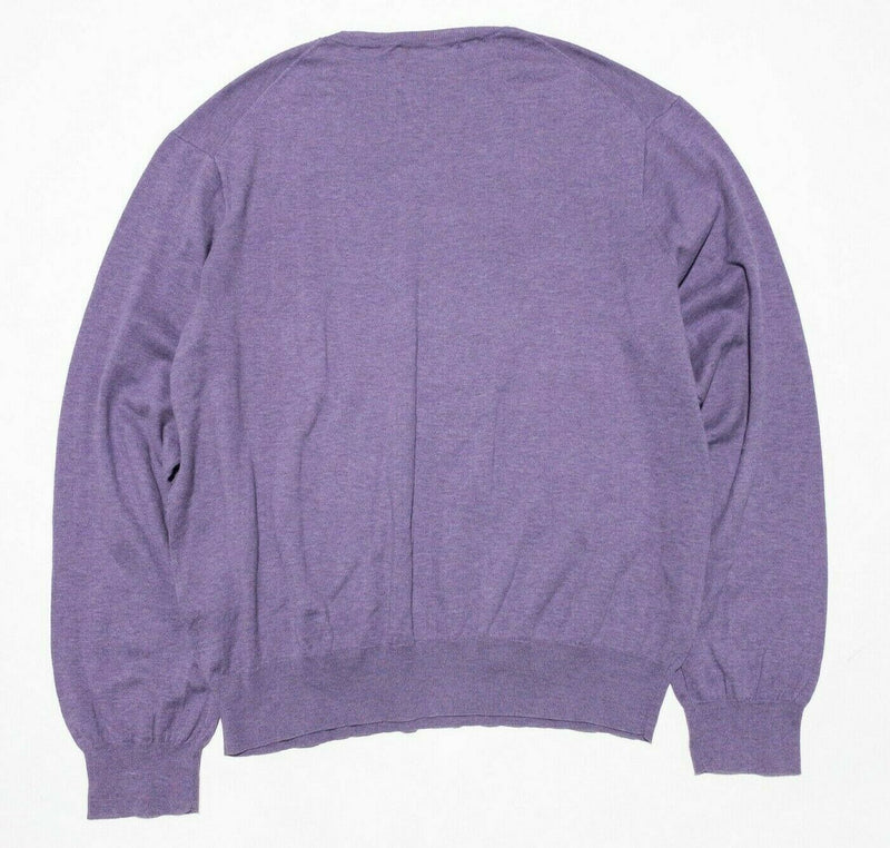 Polo Ralph Lauren Crewneck Sweater Purple Lightweight Pima Cotton Men's XL