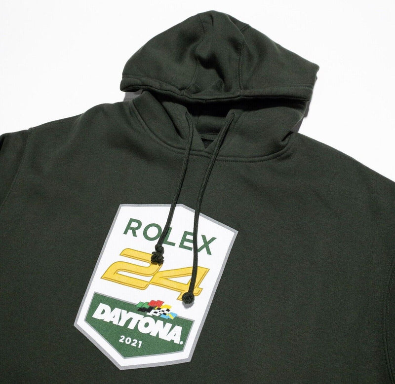 Daytona Rolex Hoodie Mens Large Pullover Sweatshirt Green Racing NASCAR Speedway