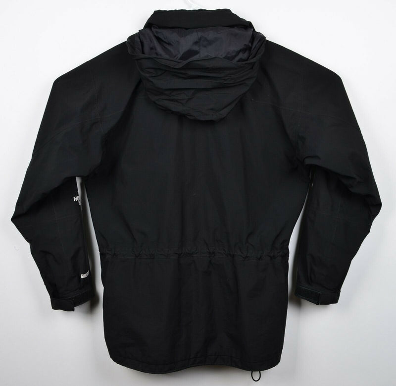 Vintage 90s The North Face Men's XL Gore-Tex Solid Black Hooded Shell Jacket
