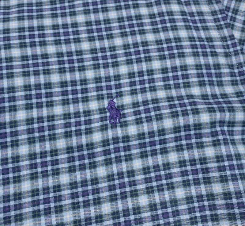 Polo Ralph Lauren XXL Shirt Men's Long Sleeve Blue Check Button-Down Pony Logo