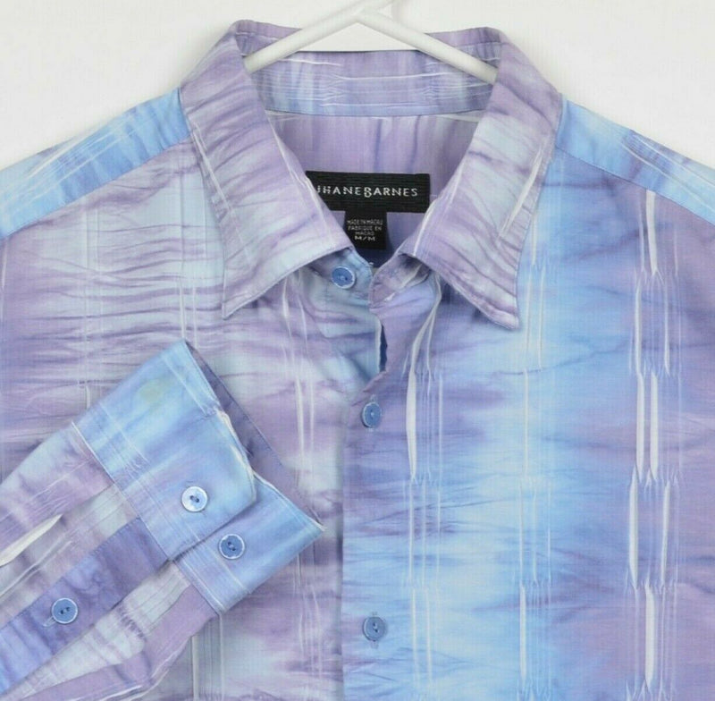 Jhane Barnes Men's Medium Purple Blue Textured Ombre Party Button-Front Shirt