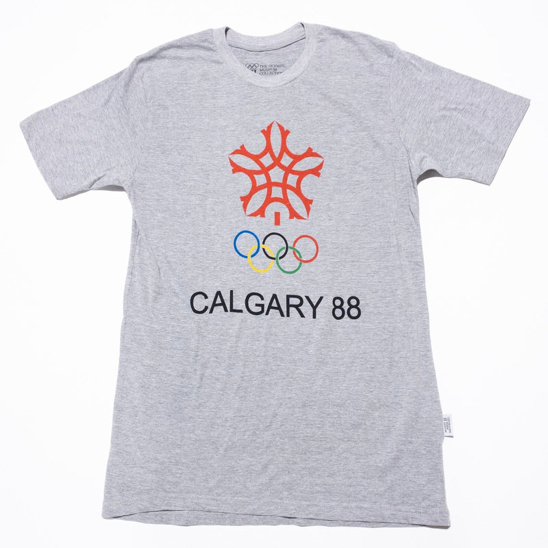 Calgary 88 Olympics T-Shirt Men's Large The Olympic Museum Collection 1988 Gray