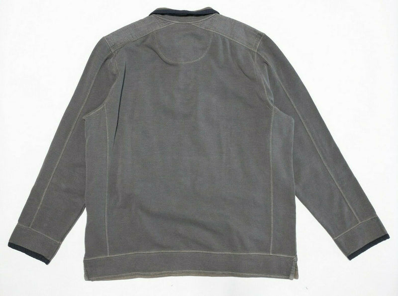 Carbon 2 Cobalt Henley Sweatshirt Distressed Gray Pullover Men's LT Large Tall