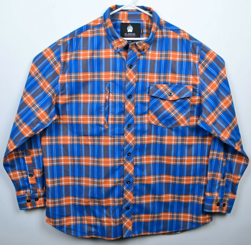 Alaskan Hardgear Men's 2XL Flannel Blue Orange Plaid Duluth Trading Co Shirt
