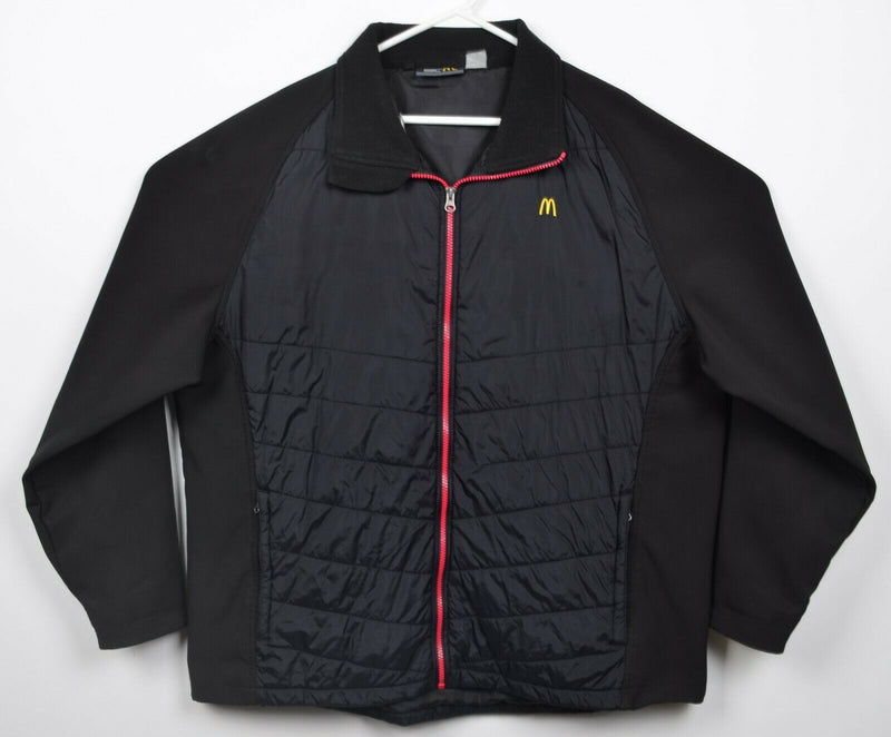 McDonald's Men's XL Employee Uniform Black Puffer Full Zip Golden Arch Jacket