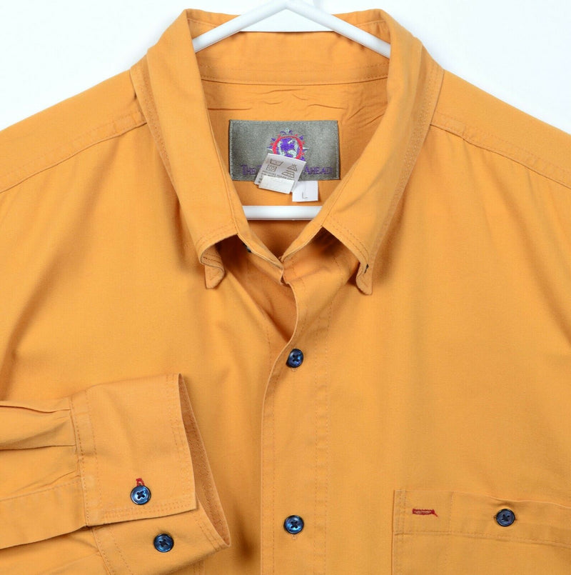 The Territory Ahead Men's Large Solid Yellow/Orange Button-Down Shirt