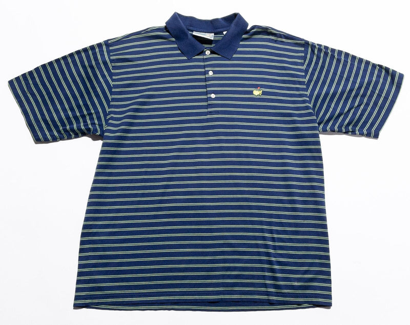 Masters Polo Shirt Men's XL Navy Blue Striped Augusta National Golf Shop