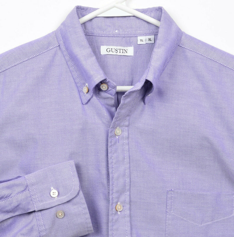 Gustin Men's XL Solid Lavender Purple Made in USA Oxford Button-Down Shirt