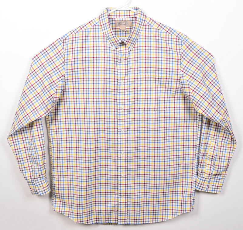 Duluth Trading Men's XLT Tall Trim Fit Multicolor Plaid Check Button-Down Shirt