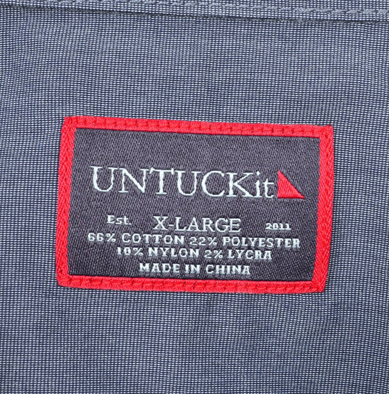 UNTUCKit Men's XL Blue Cotton Polyester Nylon Blend Stretch Button-Front Shirt