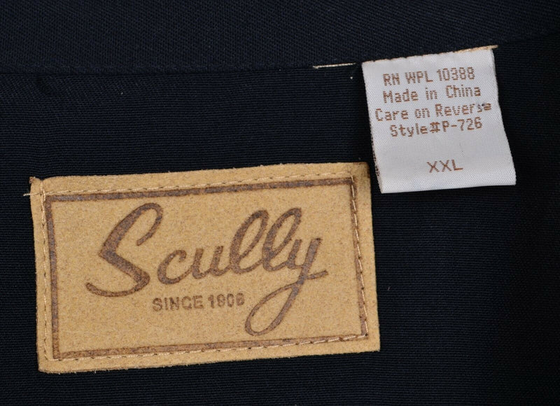 Scully Men's Sz 2XL Pearl Snap Smile Pocket Black Western Rockabilly Shirt