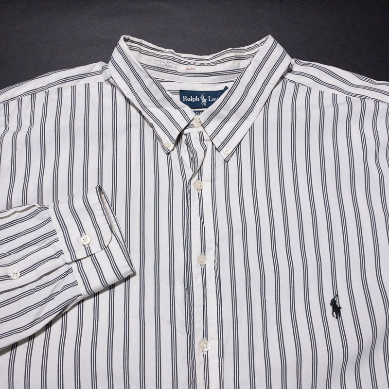 Polo Ralph Lauren Shirt Men's 4XLT Tall Classic Fit White Stripe Button-Down