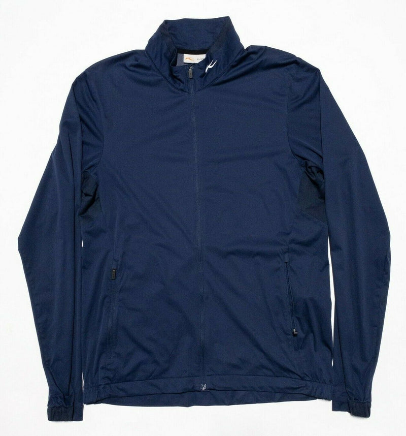 KJUS Dorian Jacket Men's Medium/50 Navy Blue Golf Full Zip Lightweight Wicking