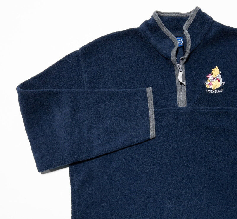 Winnie the Pooh Jacket Adult XL Disney Fleece Friendship Navy 1/4 Zip Pullover