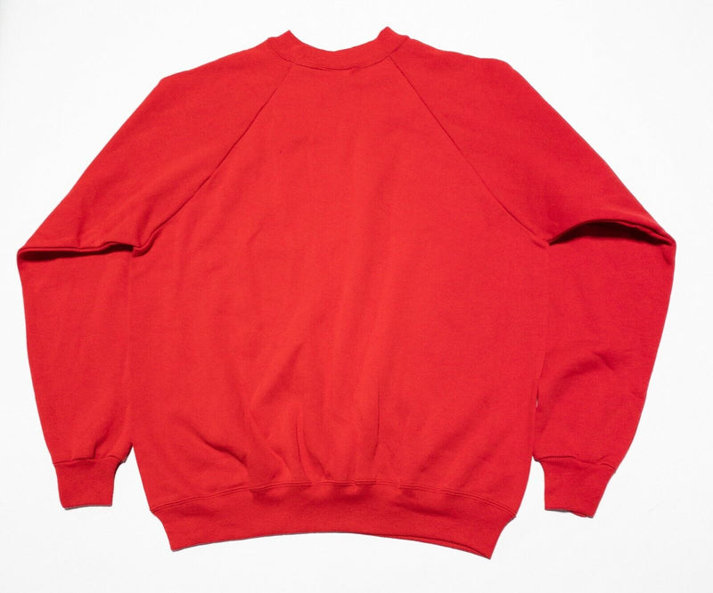 Hanes Vintage Sweatshirt Adult XL 80s Deadstock Blank Solid Red Fleece Crewneck