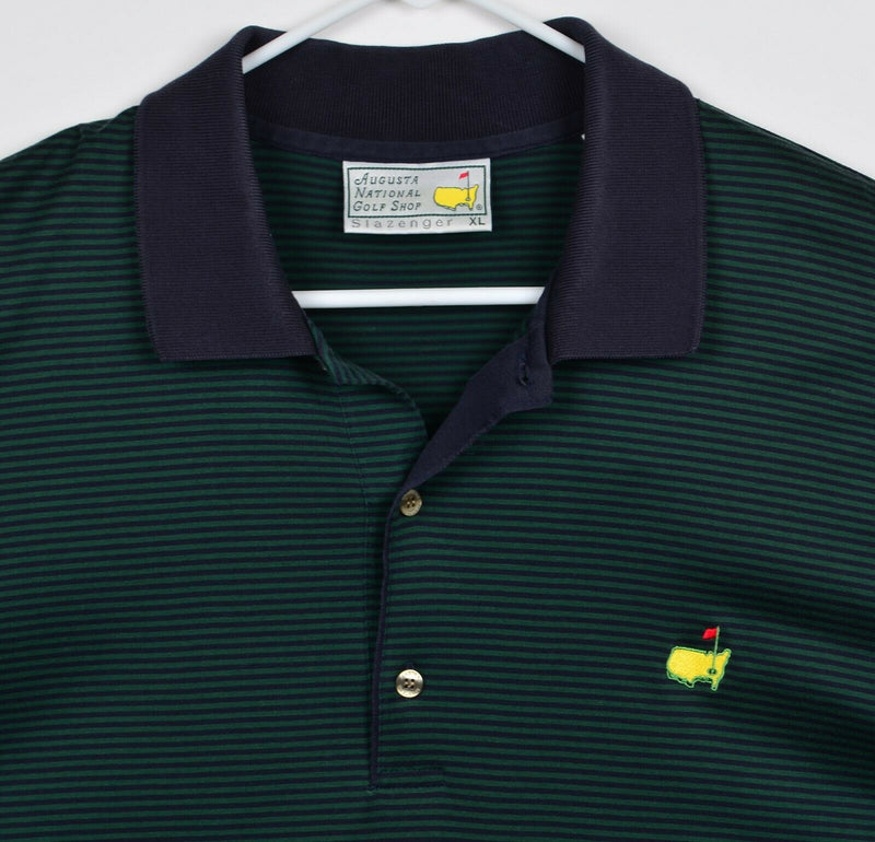 Augusta National Golf Shop Men's XL Green Striped Slazenger Golf Polo Shirt