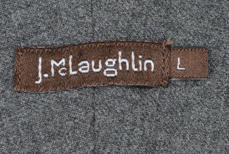 J. McLaughlin Men's Sz Large Gray Chambray Long Sleeve Flannel Shirt