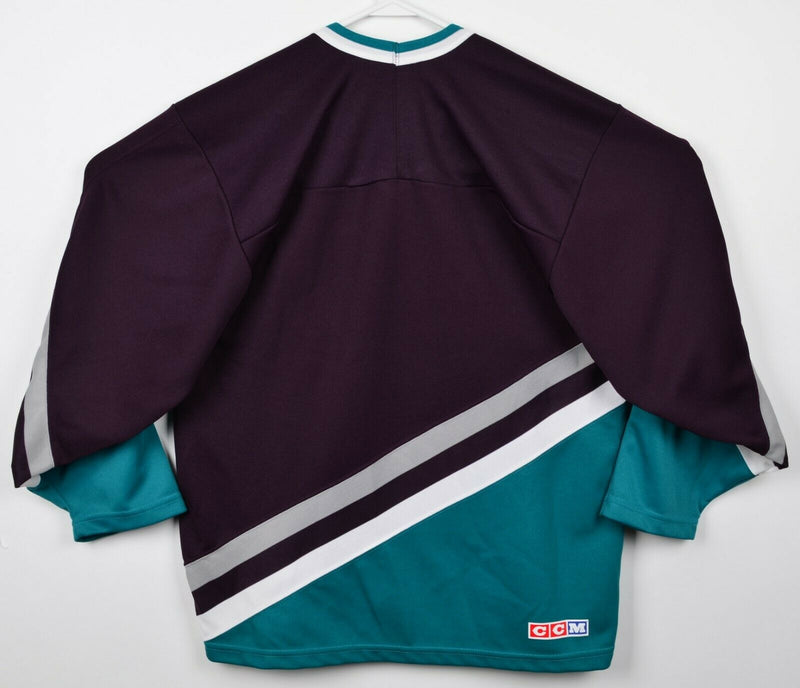 Vintage 90s Anaheim Mighty Ducks Men's Medium CCM Maska Air-Knit Hockey Jersey