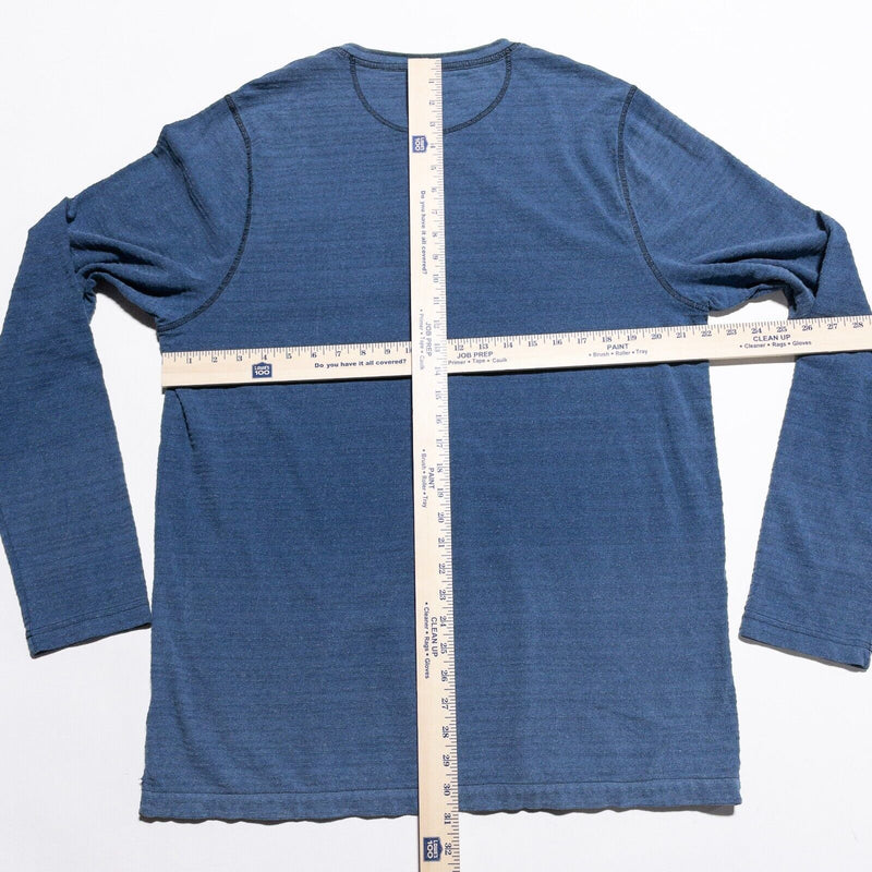 Carbon 2 Cobalt Henley Shirt Men's LT (Large Tall) Blue 4-Button Long Sleeve