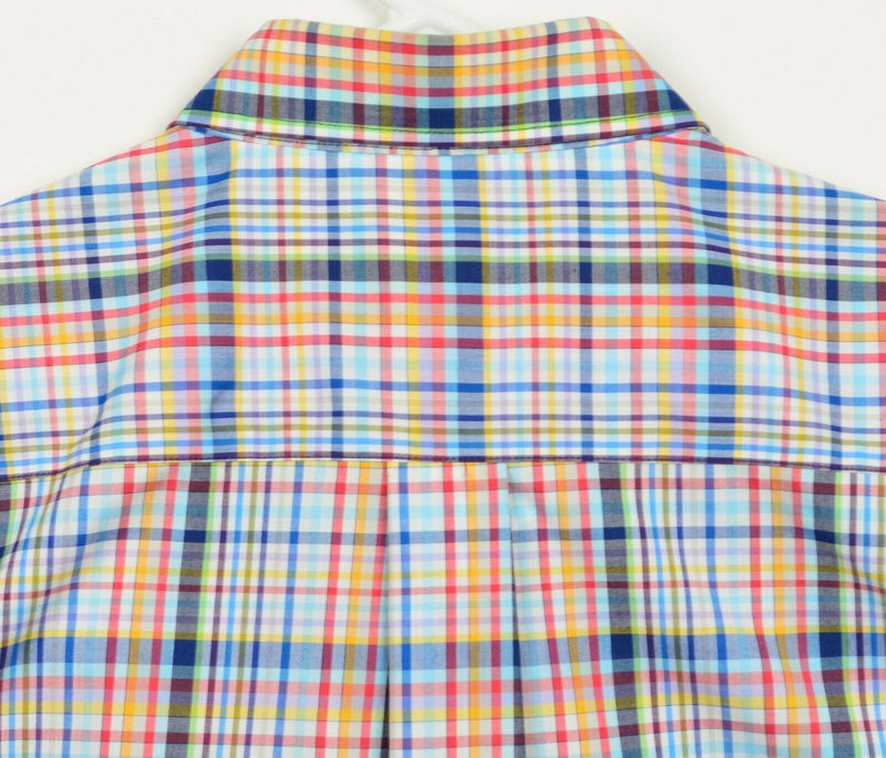 Viyella Men's Sz XL Multicolor Plaid Non-Iron Short Sleeve Button Down Shirt