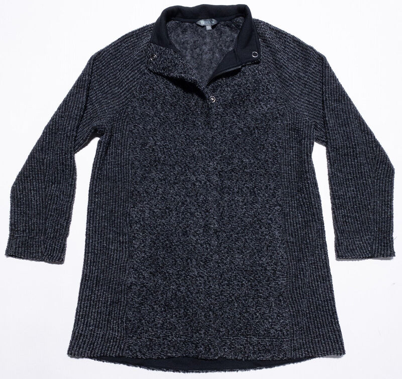Title Nine Fleece Jacket Women's XL Wool Blend Full Zip Snap Long Sherpa Gray