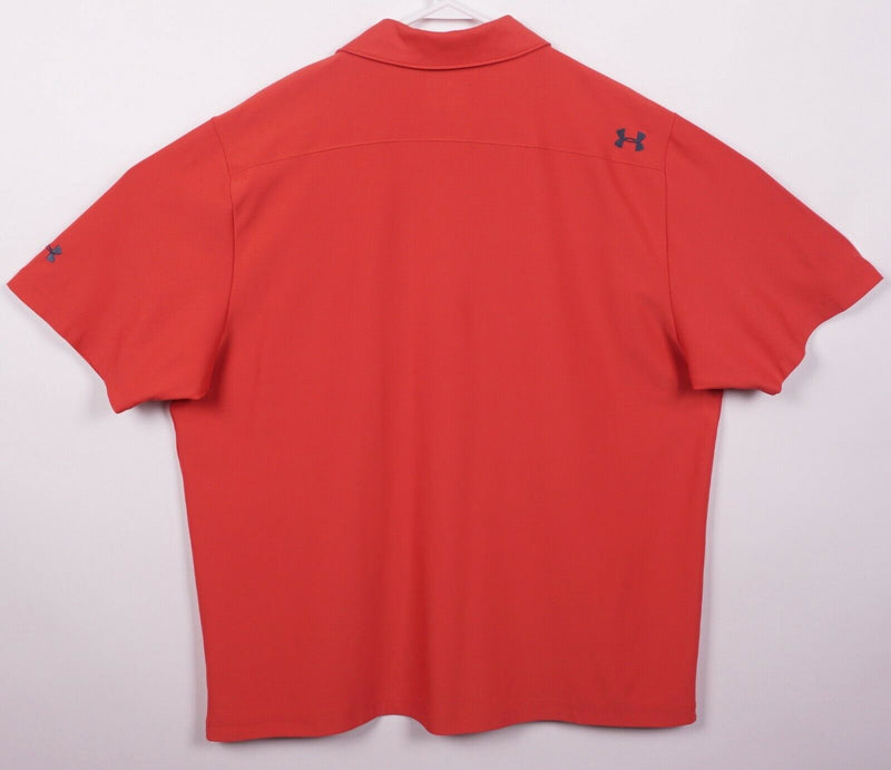 Under Armor Men's 2XL Regular Fit Orange Pockets Wicking HeatGear Polo Shirt