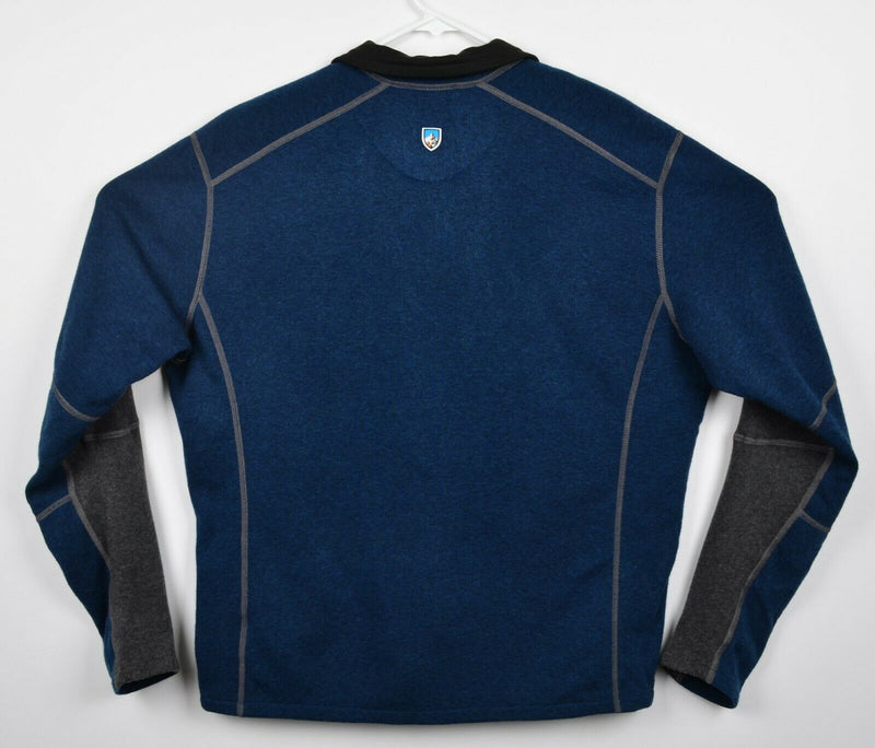 Kuhl Kashmira Men's XL Blue Gray 1/4 Zip Long Sleeve Pullover Sweater Jacket