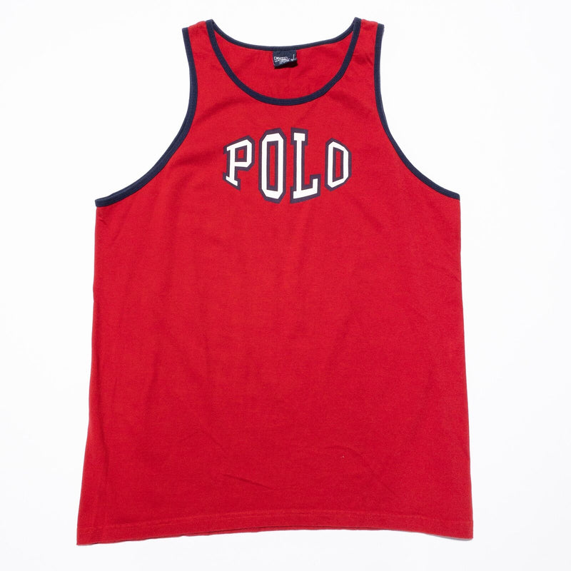 Vintage Polo Ralph Lauren Tank Top Men's XL Spell Out Red 90s Made in USA '67