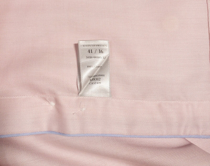 Eton 16 41 Contemporary Men's Dress Shirt Solid Light Pink Spread Collar