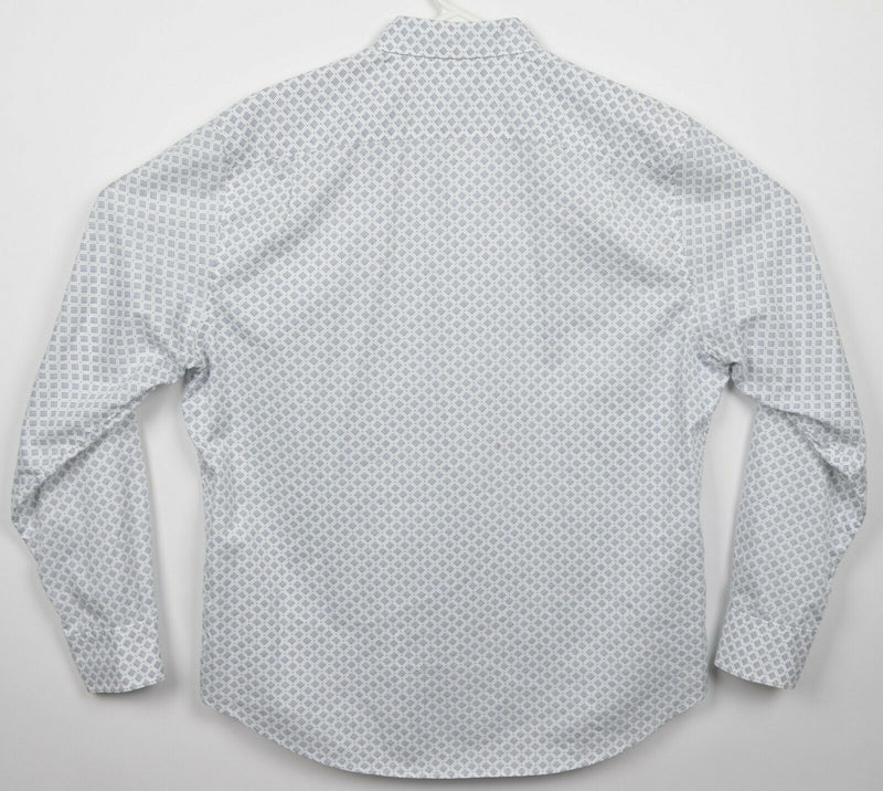 Bonobos Men's Large Standard Fit White Geometric Diamond Dot Spread Collar Shirt