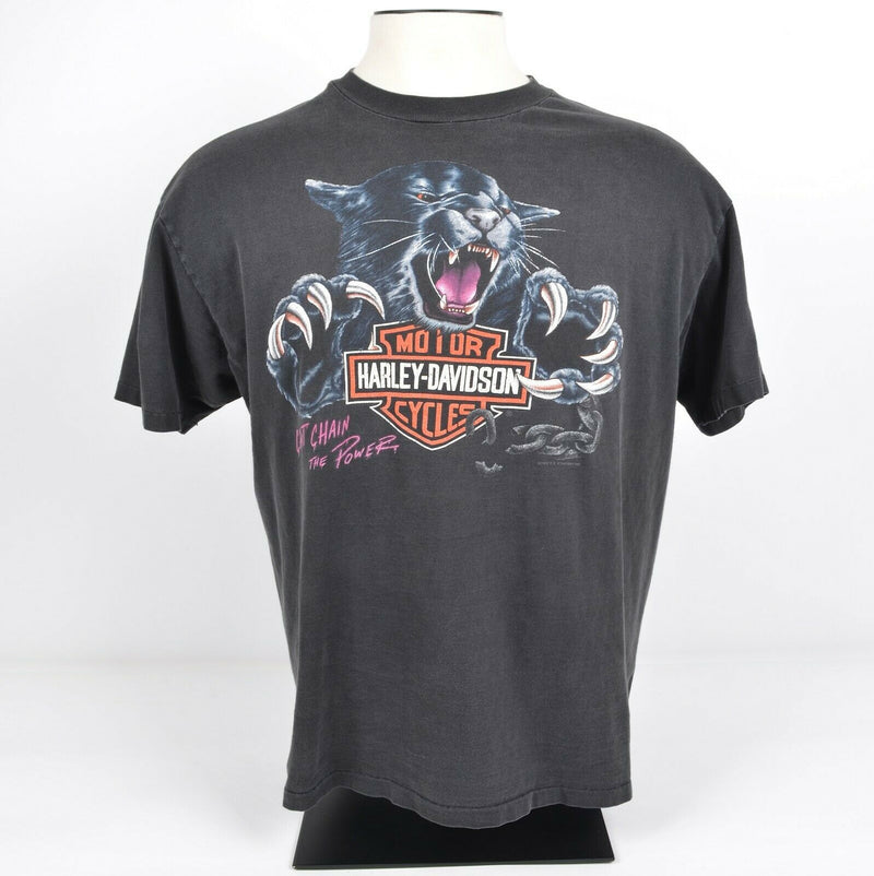 Vintage 1992 Harley-Davidson Men's Sz XL Can't Chain the Power Panther T-Shirt