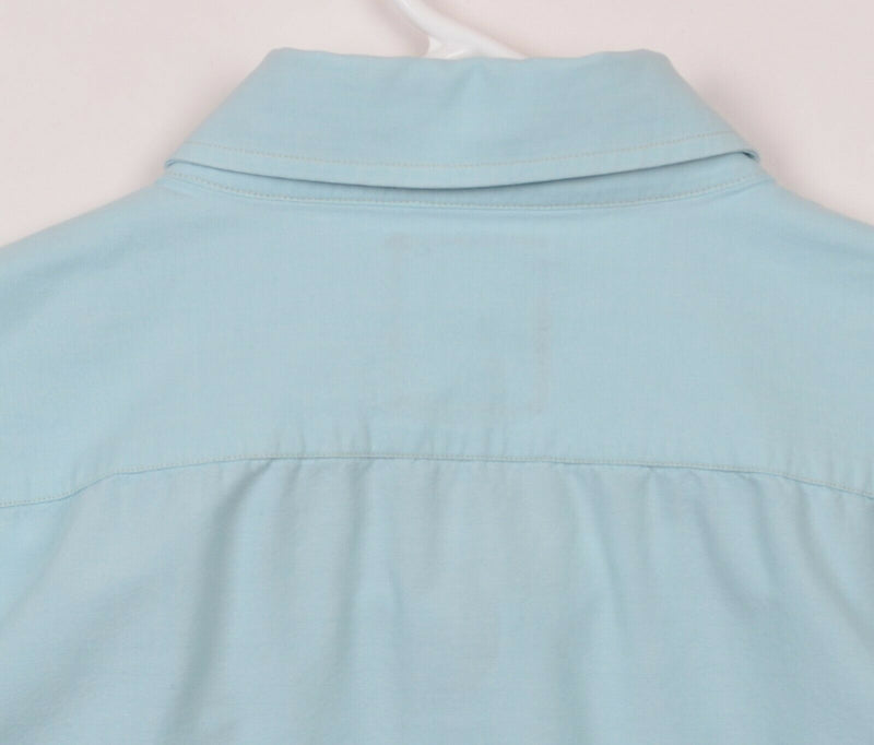 Billy Reid Men's XL Standard Cut Solid Light Blue Pocket Button-Down Shirt