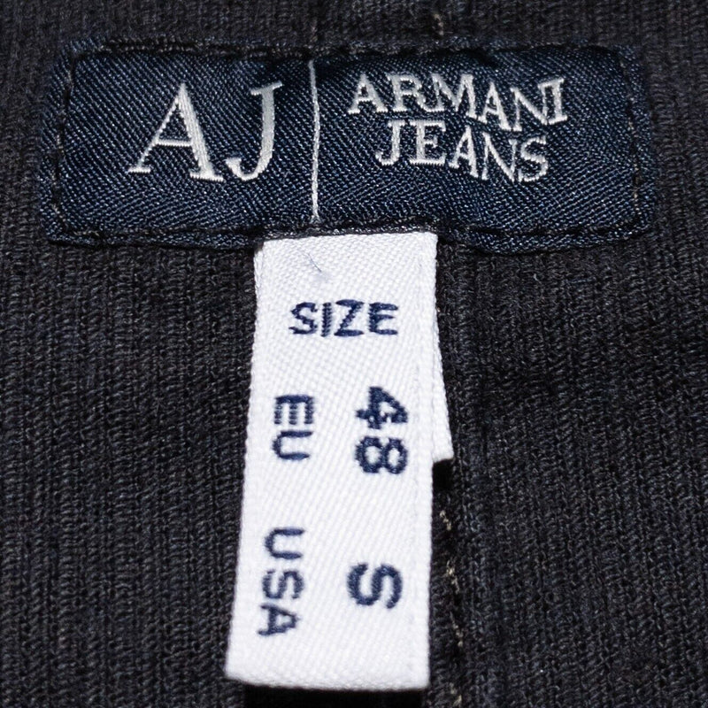 Armani Jeans Blazer Jacket Men's Small Corduroy Collared 2-Button Pockets Black