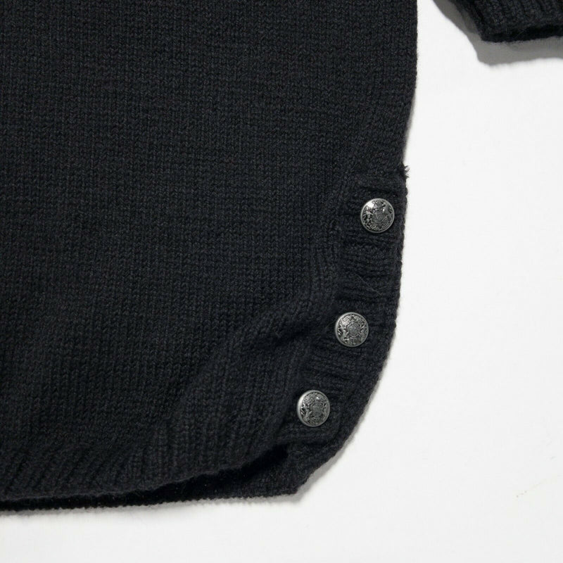 Roberta Freymann Women's Large Wool Handknit Black Bergdorf Goodman Sweater