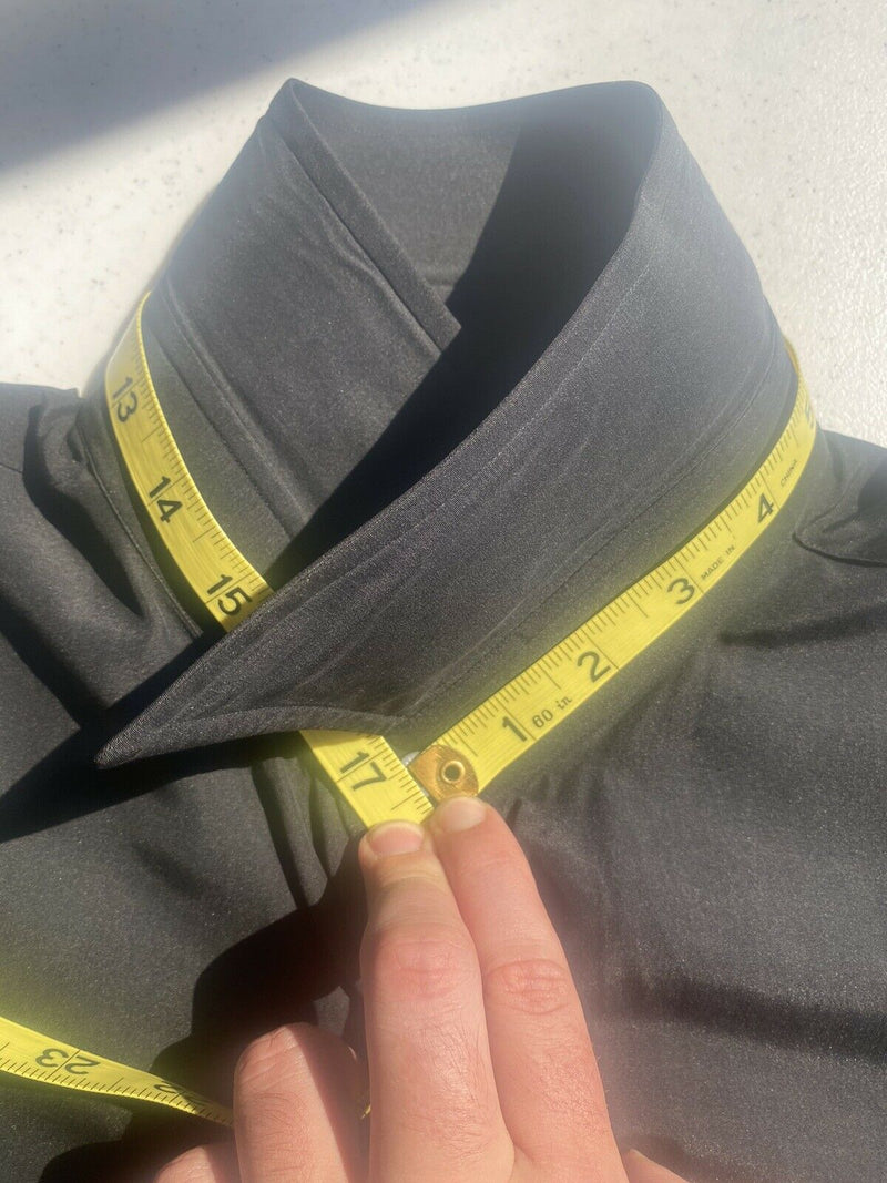 Brioni Men's 17.5? (XL) 100% Silk Solid Black Formal Button-Front Shirt