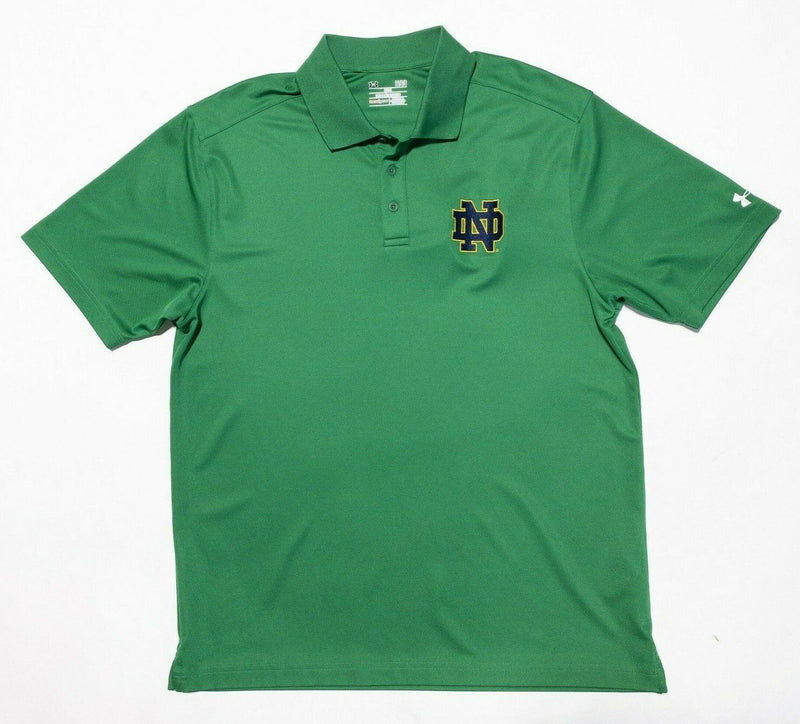Notre Dame Under Armour Large Loose Shirt Men's HeatGear Polo Green ND Irish