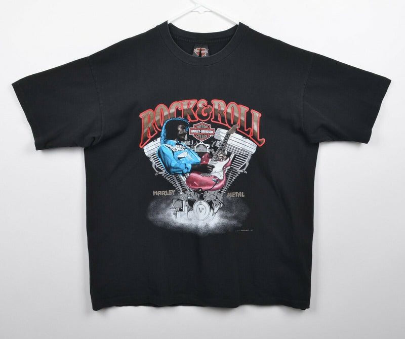 Vintage 1989 Harley-Davidson Men's XL Rock & Roll Heavy Metal Guitar Biker T-Shirt