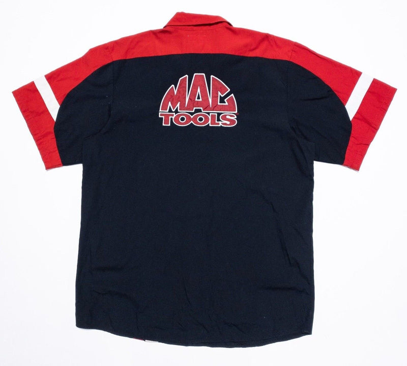 Mac Tools Shirt 2XL Men's Mechanic Button-Front Black Red Embroidered